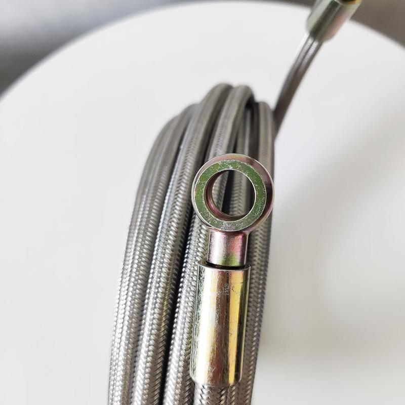 0-90° PTFE Öl-Pipeline-Schlauch 8~10~12mm Hohlanschluss 30-500CM Geflochtene Kraftstoffölleitung Hohe Temperaturbeständigkeit Motorrohr