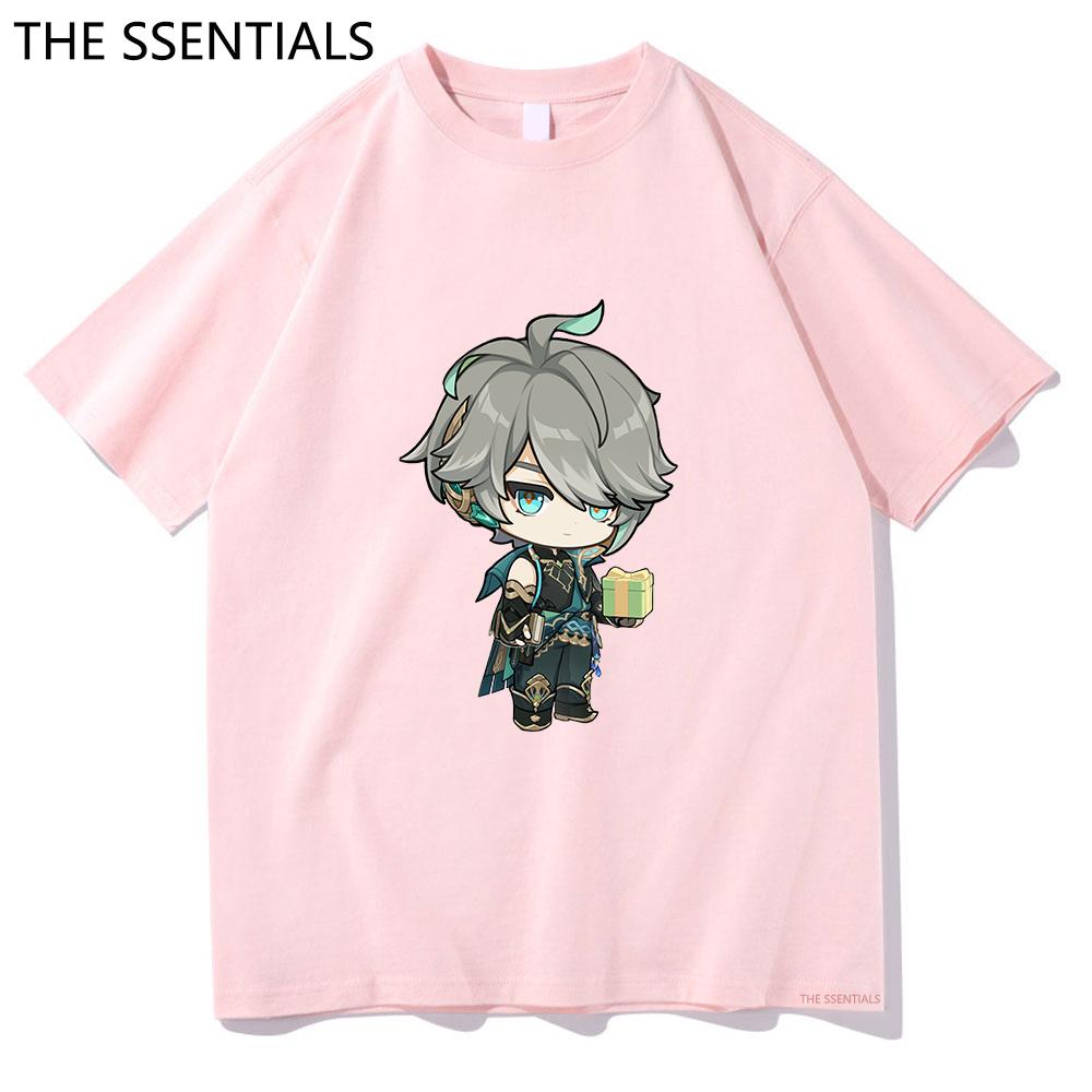 Genshin Impact Alhaitham T Shirt Unisex Harajuku graficzna estetyczna Kawaii Tshirt unisex Anime Cartoon Oversize koszulki bawełniane Korea