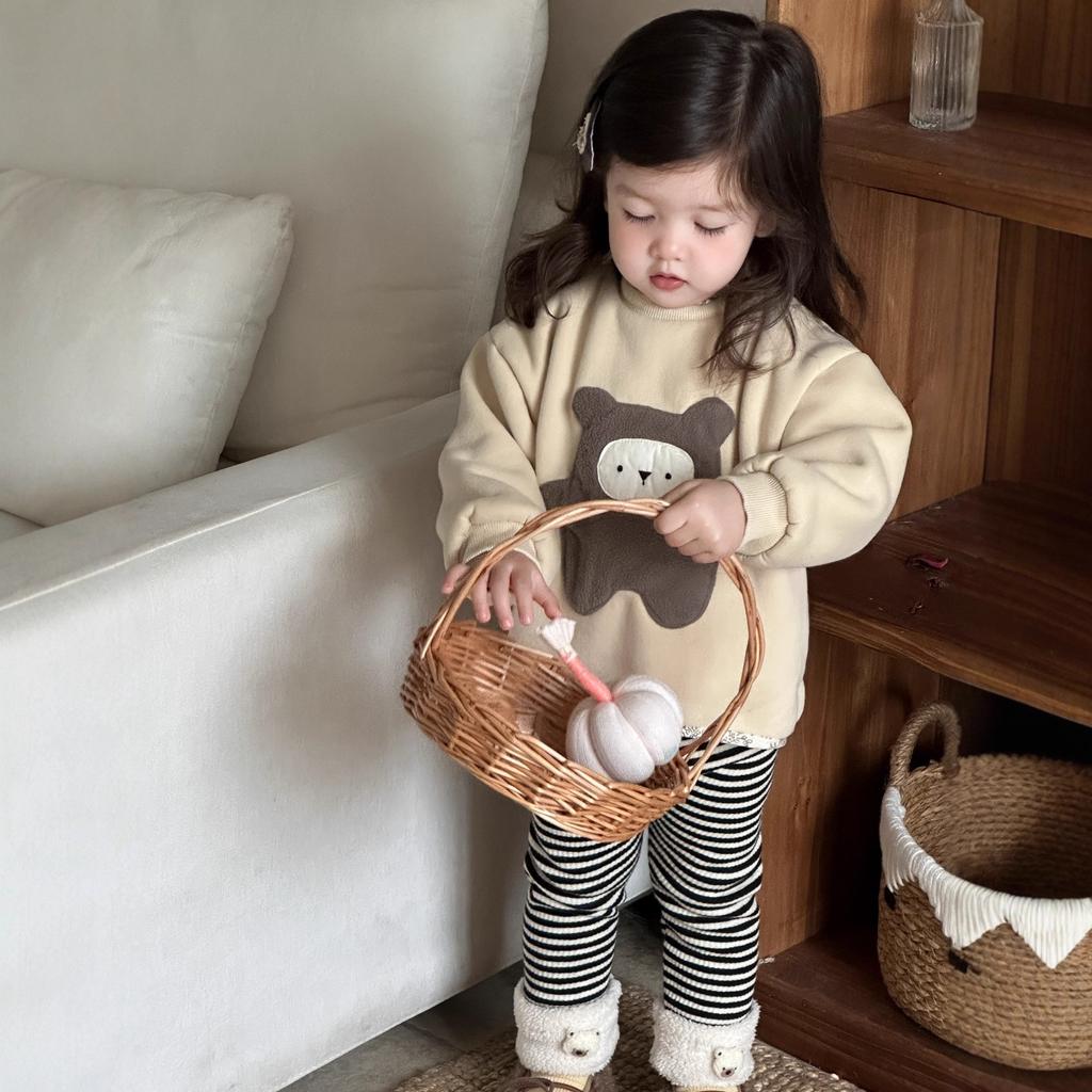 Children's winter thickened sweater new children's clothing baby warm clothing girls velvet bear suit