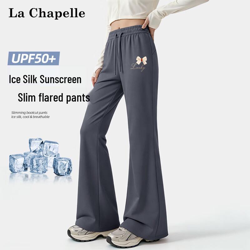 

La Chapelle Women s High-Waist Lucky Bowknot Slim-Fit Pants L