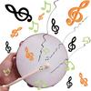 DINGEE Tambourine with Skin, Set of 2, Hand Drum with 6 Jingle Bells, Handheld Educational Percussion Instrument, Approx. 20cm Diameter, Includes