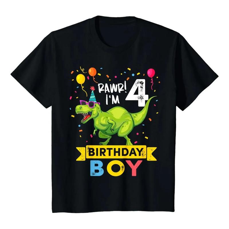 Camiseta De Dinosaurio T Rex Para Ni?o De 4 A?os S