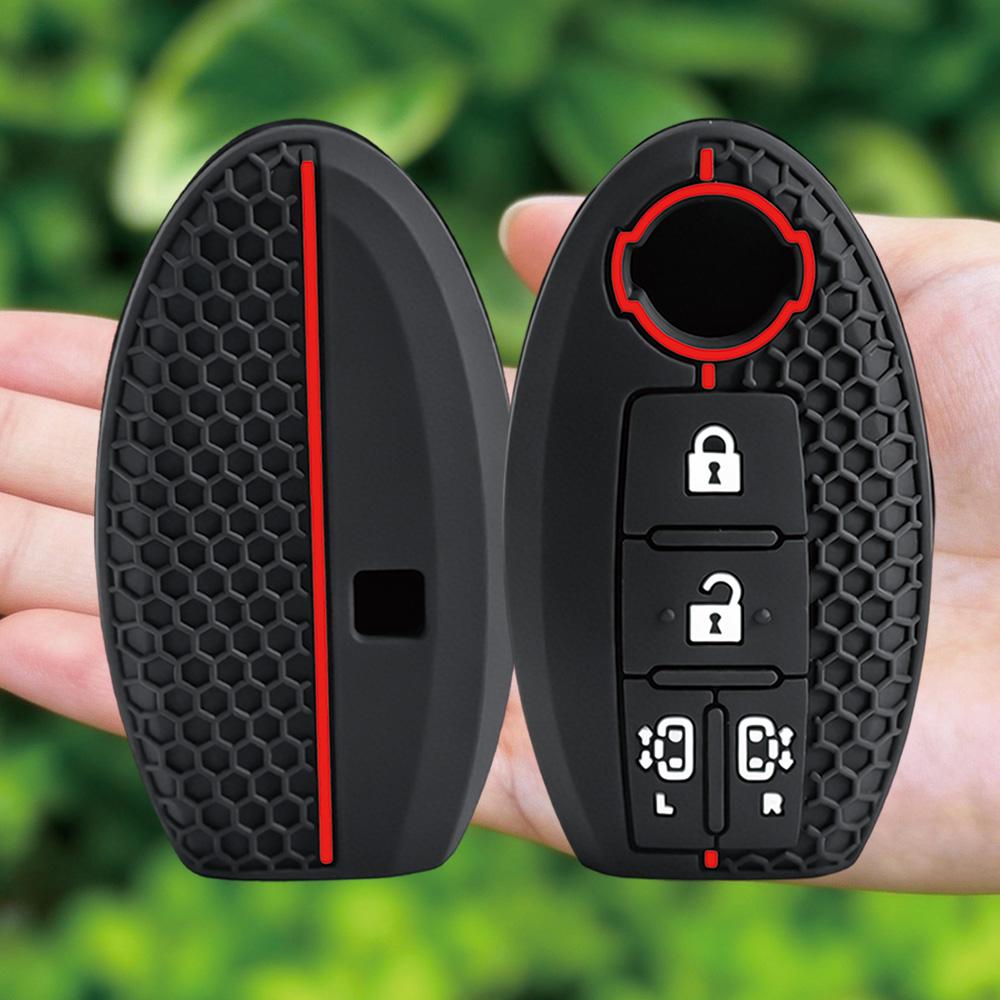 4 Buttons Silicone Car Key Case Cover Keyless Remote Fob Holder For Nissan Quest Elgrand Nv200 Evalia Serena Mpv Smart Key Case
