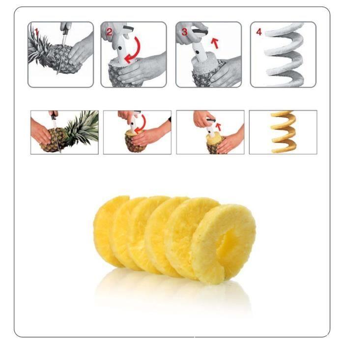 Tăietor peeler - XCSOURCE - Inele de ananas - Oțel inoxidabil - Argintiu - Ustensilă de bucătărie ușoară