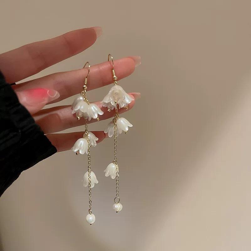 Elegant Fine Crystal Snow Gauze Bowknot Earrings for Women Girl Romantic Temperament Dangle Earrings Wedding Jewelry Accessories