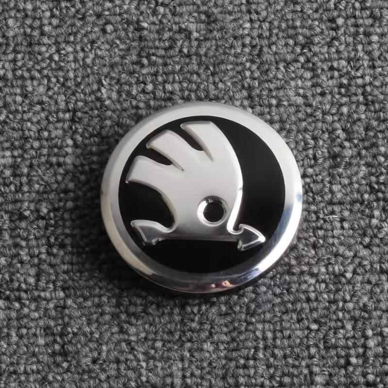 4PCS 56mm Car Wheel Center Hub Cap Emblem Metal Sticker For Skoda Kylaq Elroq Octavia Enyaq Kamiq Scala Rapid Superb Karoq Fabia