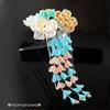 Hair Hanging Wisteria Hair Accessory Tsumami-zaiku Ornament, Coming-of-Age Ceremony, Wedding, Kimono, Yukata,