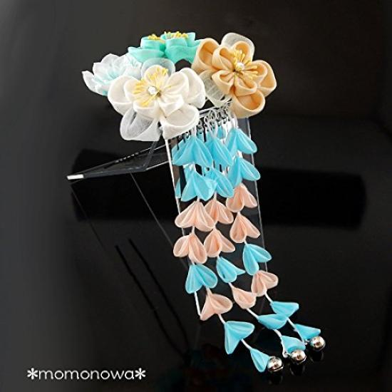 Hair Hanging Wisteria Hair Accessory Tsumami-zaiku Ornament, Coming-of-Age Ceremony, Wedding, Kimono, Yukata,