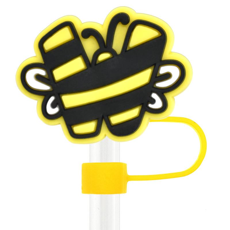 

Creative New Bee Letter Series Cartoon Straw Cap 10mm Soft Rubber Detachable Straw Dust Cap