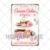 Food Dessert Sign Cake Donuts Hot Dog Metal Plaque Vintage Poster Decorative Restaurant Shop Cafe Wall Decoration Plates 20x30cm