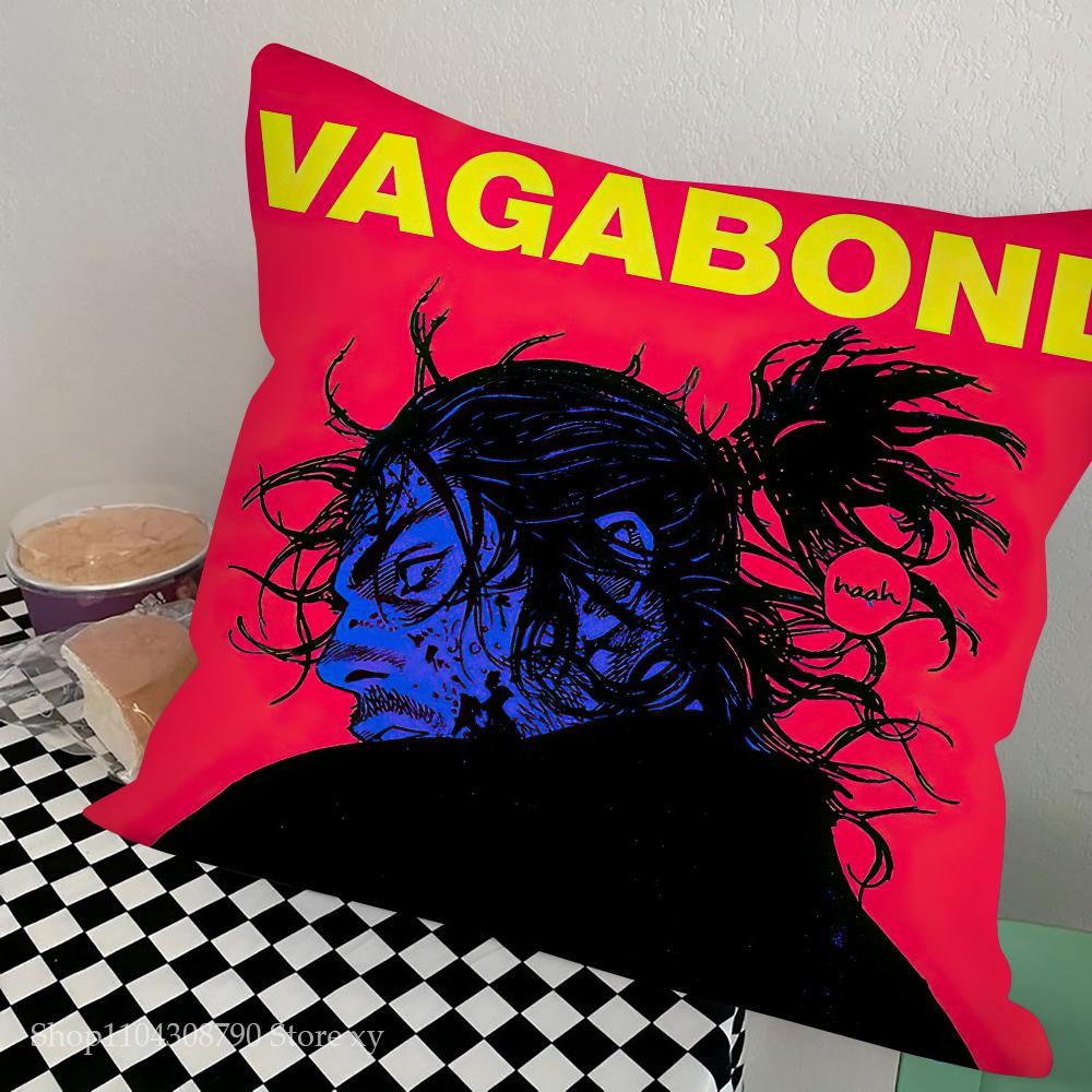 Vagabond Классическая Манга Наволочка Квадратная Подушка Спальня Диван Досуг Комфорт Подушка Автомобиль Гостиная Украшение Дома 16x16Inch