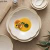 Miska ryżowa z żółtym płatkiem Ceramiczna zastawa stołowa Miska deserowa Miska na gęstą zupę Miski na ryby Miski na przekąski Zastawa stołowa do kuchni molekularnej