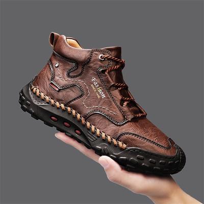 Autumn Winter New PU Leather Boots Men Plus Size Luxury Mens Loafers Moccasins Breathable Slip Driving Shoes Schoenen Mannen