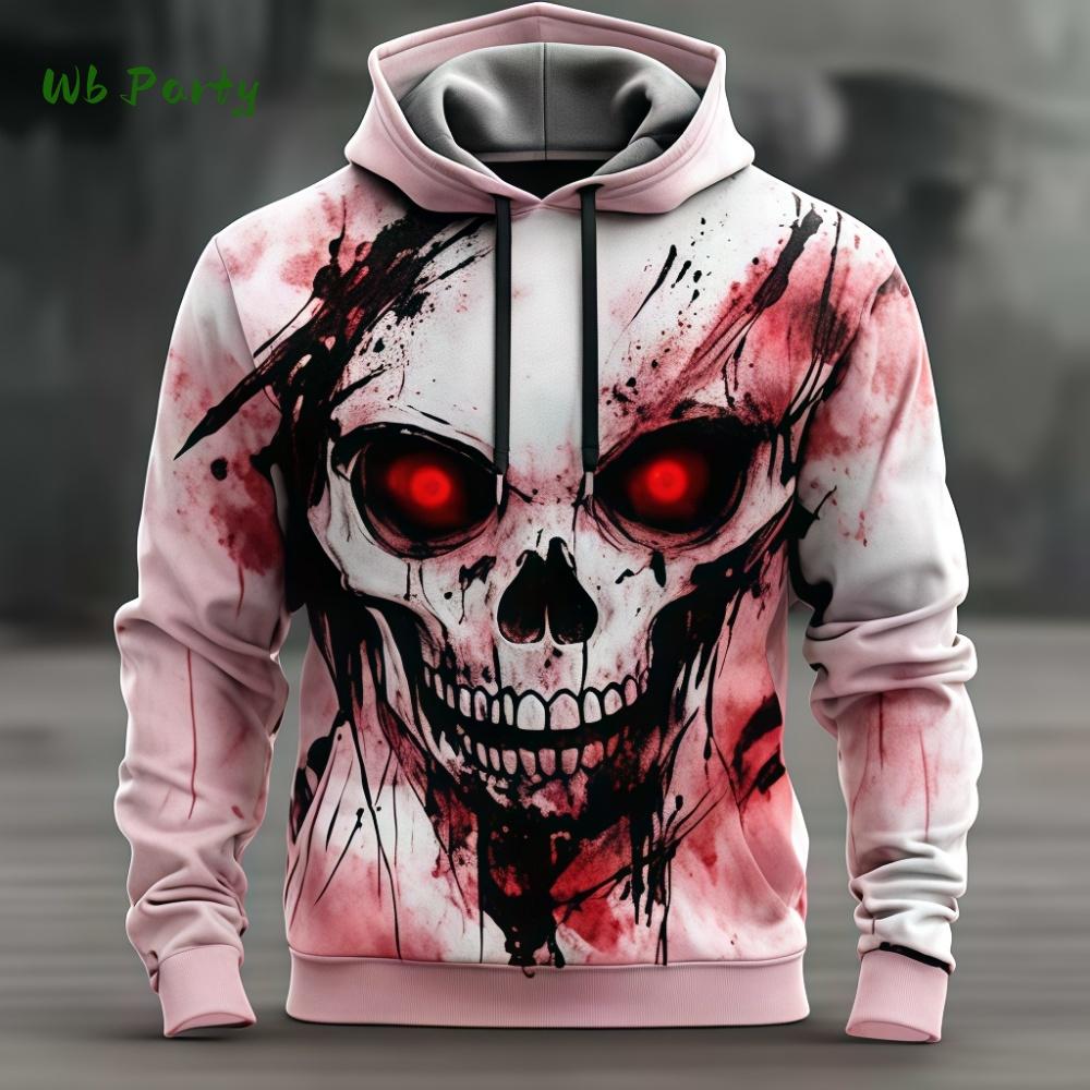 Vintage Dødningehoved Tie-Dye Hættetrøje Efterår og Vinter Street Hip-Hop Stil Personlighed Sweatshirt Herre Super Løs Afslappet Y2k Hættetrøjer