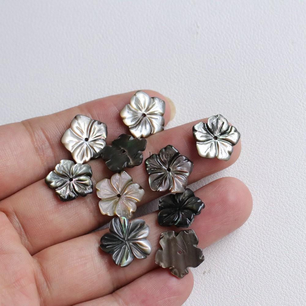 Blacklip Mother-of-Pearl Shell Flower Hairpin Earring DIY Jewelry Accessory