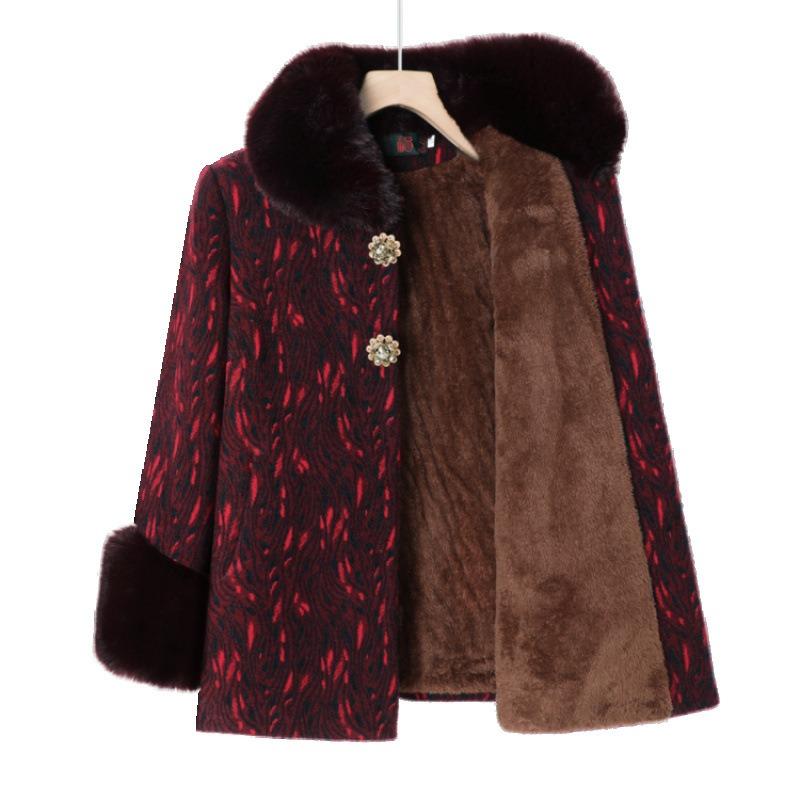 Winter Coat Autumn and Winter Women's Clothes Old Lady Winter Cotton-padded Coat Sweater Coat