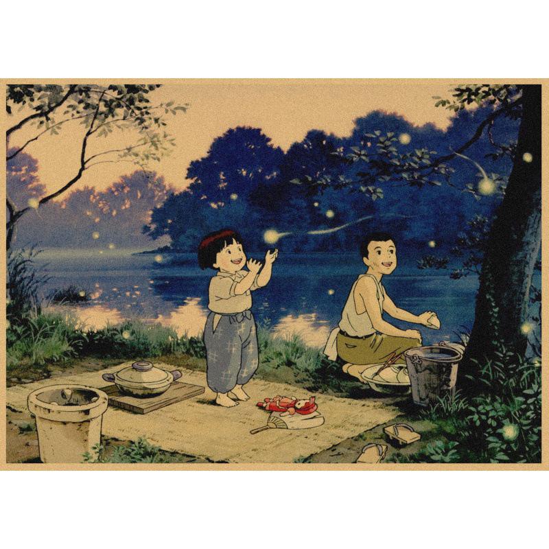 Anime Zeichentrickfilm 'Die letzten Glühwürmchen' Retro Poster - Kostenloser Versand
