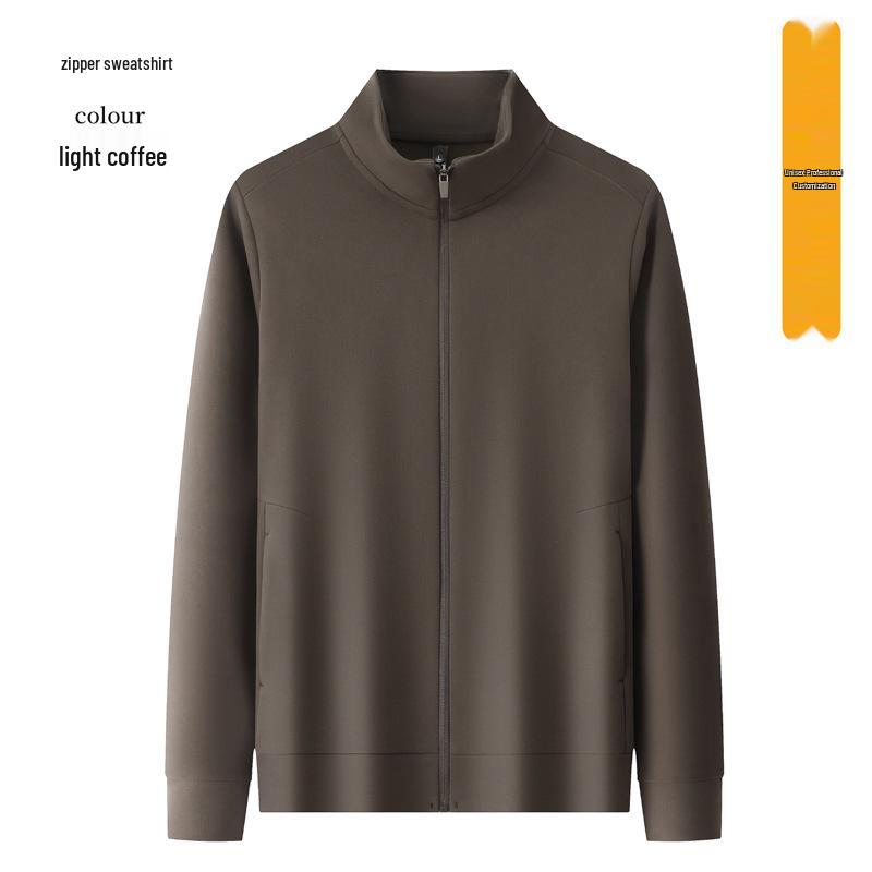 Unisex Comfortable Solid Color Zipper Hoodie with Stand-up Collar - Autumn/Winter Edition