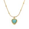European and American Style Heart Pendant Titanium Steel Necklace for Women