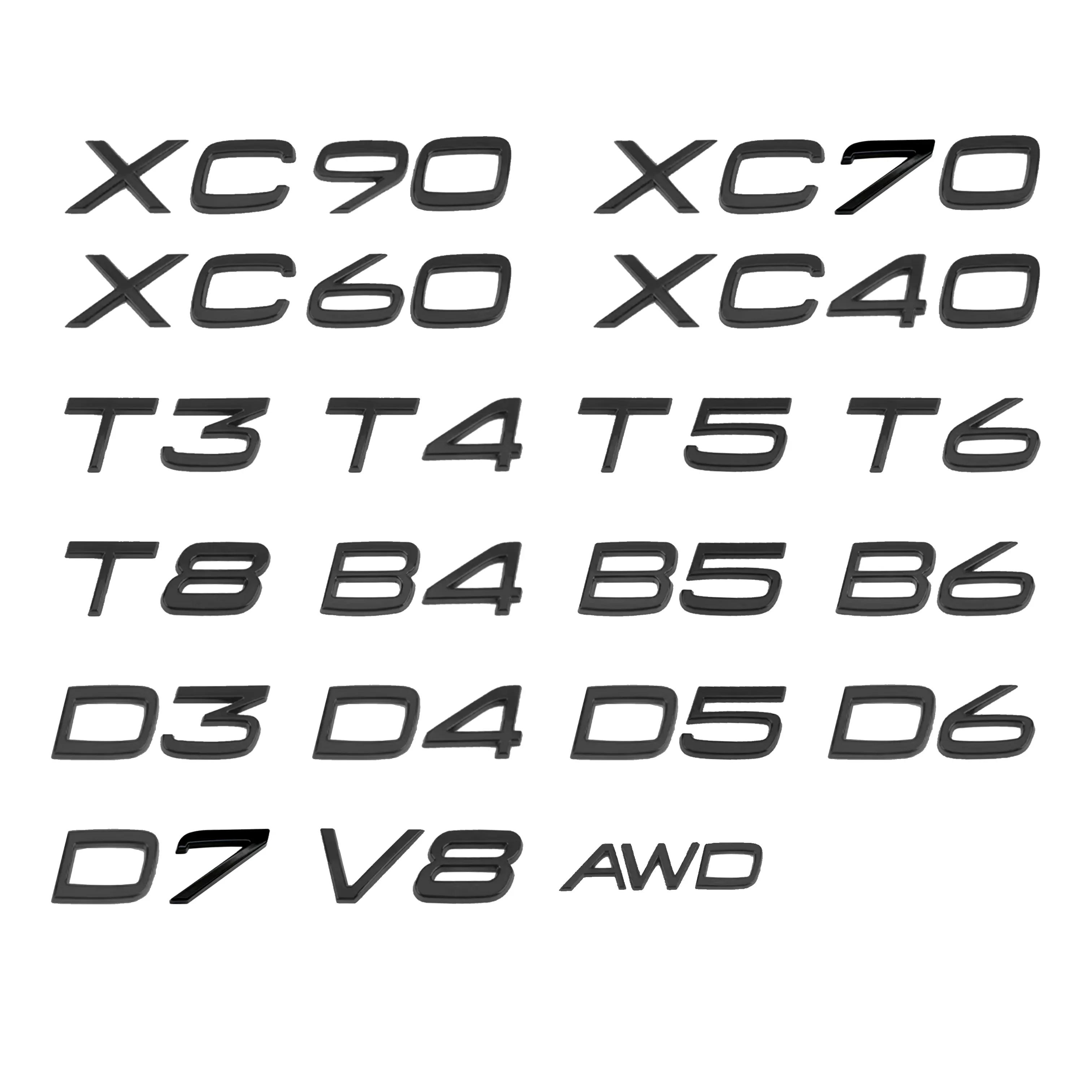 

Glossy Black Emblem B5 B6 T3 T4 T5 T6 T8 V8 D3 D4 D5 D6 AWD Car Trunk Letters Emblem for VOLVO XC90 XC70 XC60 XC40 Car Stickers T3