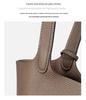 Extra Large Genuine Leather Single Shoulder Market Basket Bag - Top Layer Cowhide Exquisite Women's Handheld Bucket Bag