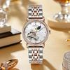 Relógio Mecânico Automático à Prova d'Água Feminino Montagut com Design de Estrelas Sol e Lua Diamante