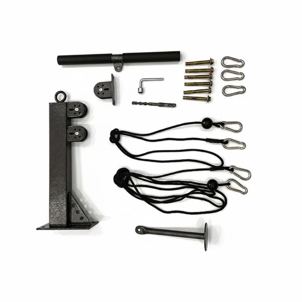 Home Gym Pulley System Versatile Multi Attachment Kit Heavy Duty for Indoor