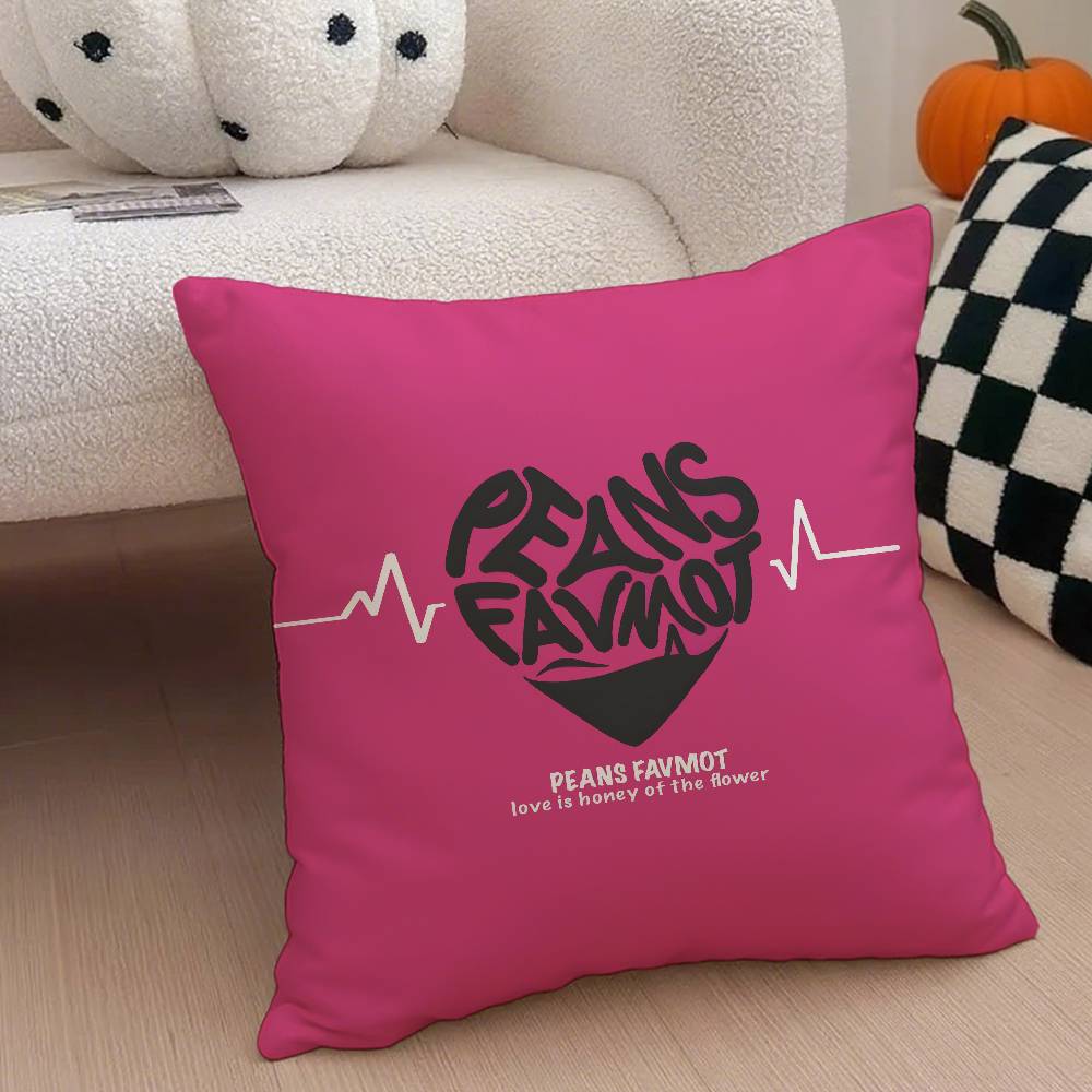 

Creative love letters Pillow Case Anti-dustmite Pillowcase Invisible zipper silky short plush Sofa cushion cover 12x12Inch