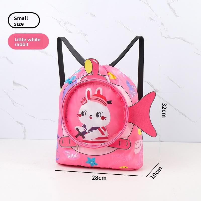 Kids Wet Dry Separation Swim Bag With Large Capacity And Cartoon Design For Bath And Travel