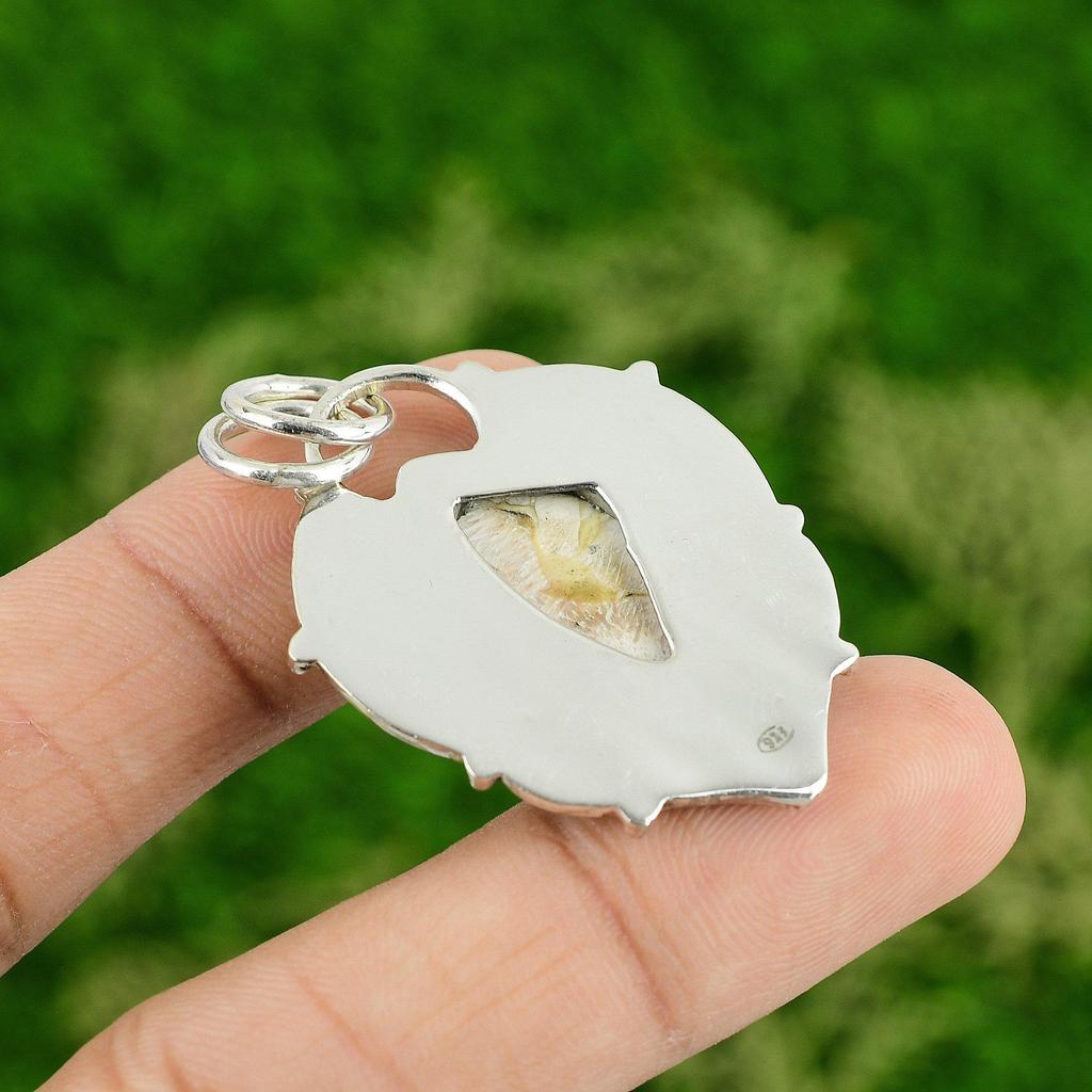 Daughters Day Deal 925 Sterling Silver Scolecite Stone Wife Wedding Boho Pendant