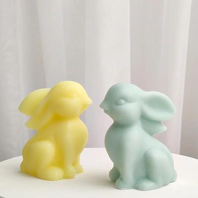 Cute Sitting Rabbit Silicone Mold Easter DIY Chocolate Candy Molds Kitchen Baking Cake Decor Tool Home Candles Soap 3D Mould