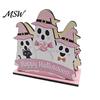 Festive Tissue Paper Organizer Halloween Wooden Napkin Holder, Cute Pastel Pumpkin Ghost Black Cat Tabletop Dispenser, Table Decor Waterproof