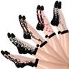5 Pairs Women's Floral Print Sheer Socks Summer Thin Transparent Mesh Ankle Socks Casual Breathable Crew Socks