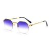 HBK 2022 Luxury Sunglasses Custom Designer Small Rectangle Sun Glasses 2022 Trendy Woman Rimless Sunglasses