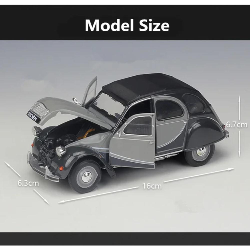 Welly 1/24 Citroen 2CV 6 Charleston Alloy Classic Vintage Car Model Diecast Metal Toy Classic Car Model Collection Gift