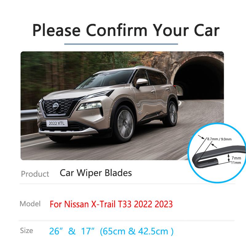 Para Nissan X-Trail X Trail T33 2022 2023 Refil Tira de Borracha Cortador Lâmina Limpadora Dianteira Acessório Para Para-brisa