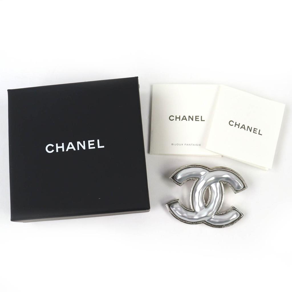 Excellent CHANEL Brooch COCO Mark Silver Women B25C Used