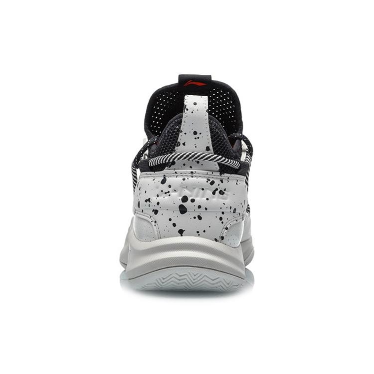 Li Ning Speed Team Freizeitschuhe Dämpfung Rutschfest Abriebfest Niedrig geschnitten Basketballschuhe Herren Silber Weiß ABPQ047-3
