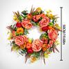 20 Inch Herfstkransen Kunstmatige Pioenrozen Krans met Pompoenen Eucalyptusblad Thanksgiving Krans voor Feest Tuin