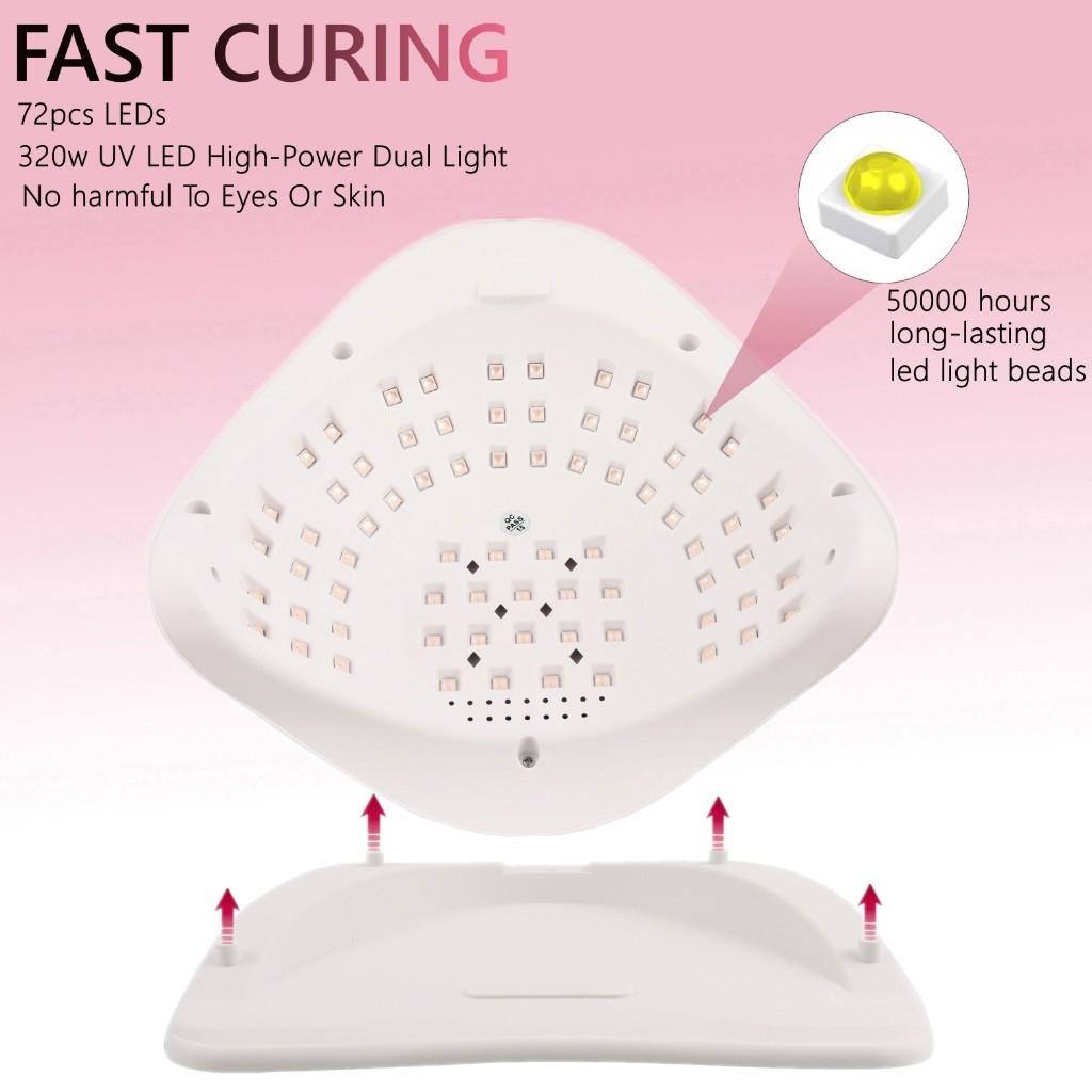 320W 10S Quick Dry Nail Gel Polish Home Salon Nail Dryer Lamp Automatic Infrared Sensor Manicure Device UV LED Nail Lamp