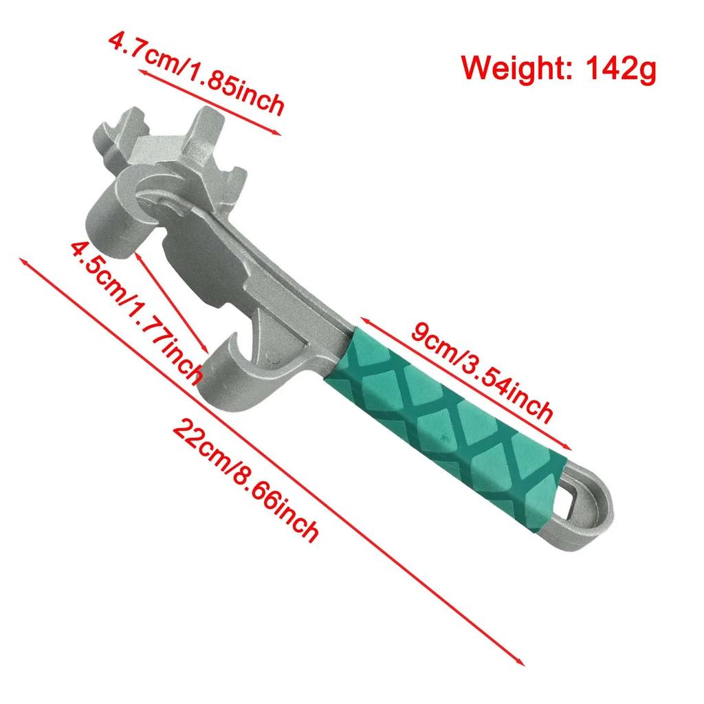 Easy Carry Can Opener Tool Can Opener Multi-functional Tool Green Silver Drum Wrench Safe And Reliable 1-piece Design