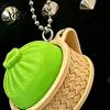 Bag Hanging Toy 3D Printed Dumpling Squeeze Keychain, Stress Balls with Steamer, Cute Anxiety Relief Toy, Soft Decompression Dough Dough, Simulation
