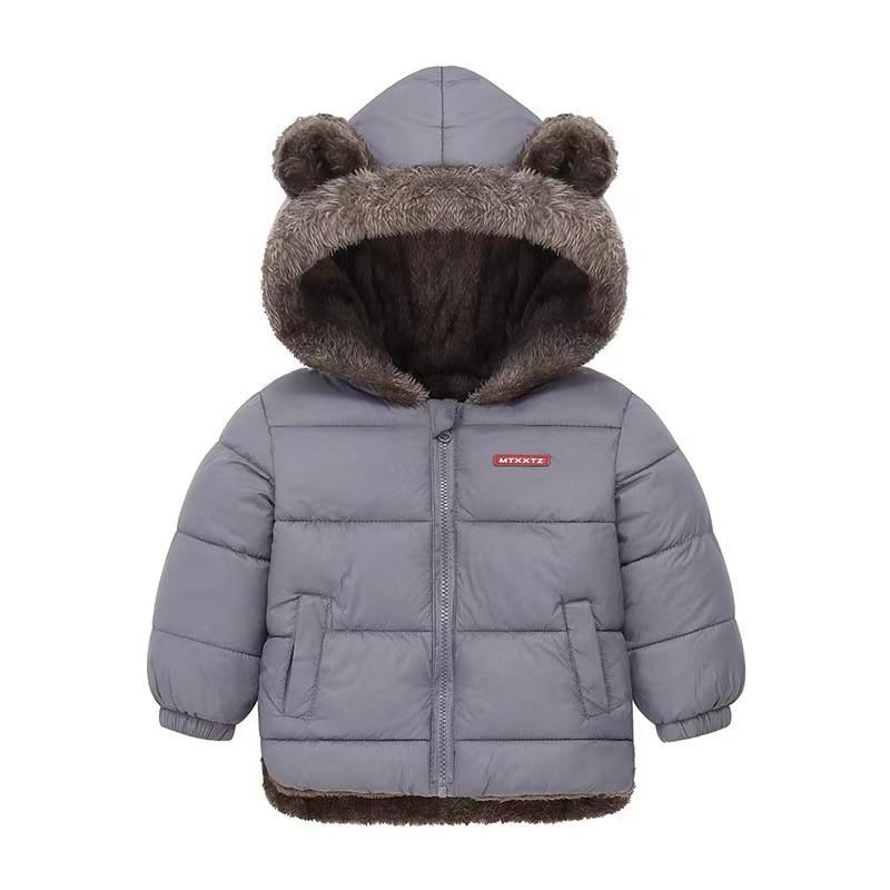 Childrens Winter Thick Padded Fleece Warm Coats Hooded Outerwear Kids Snowsuit