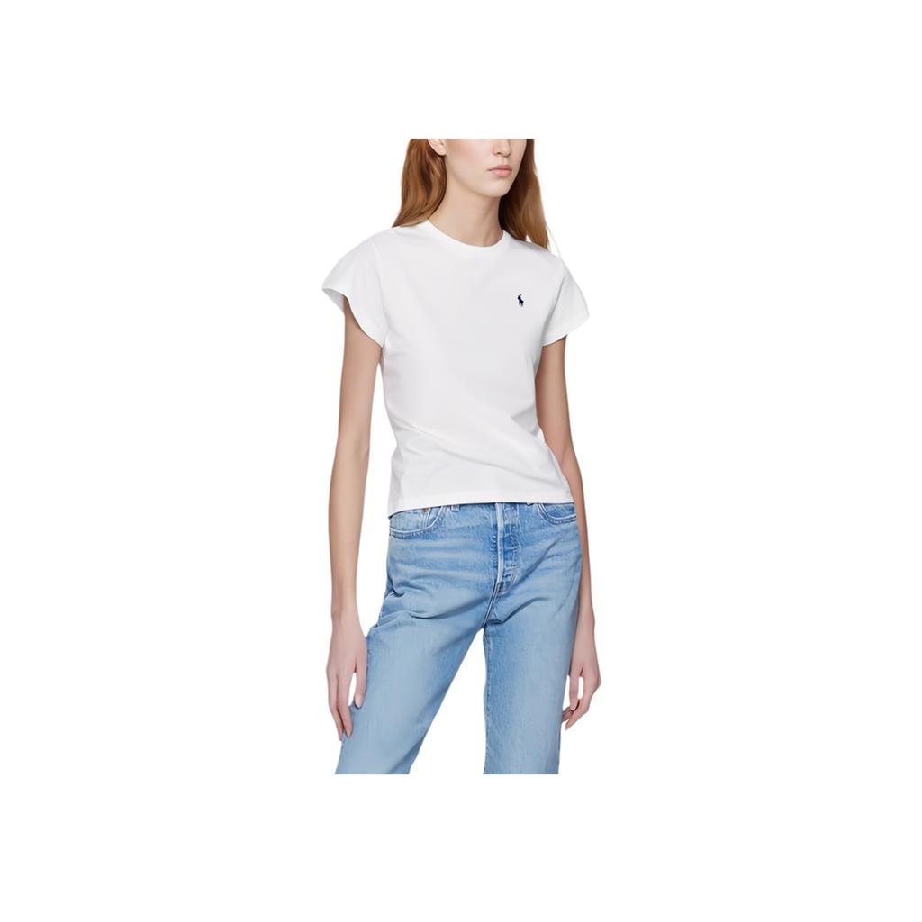 Polo Ralph Lauren T-Shirt SS23 Rundhals-Pullover Unifarben Kurzarm Damen Oberteile Weiß 313827451-001