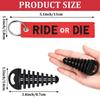 Portable Small Black Exhaust Silencer Pipe Wash Plug with Embroidery for Key Holder Red RIDE OR DIE Keychain