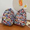 Schoolbag Korean version trendy student schoolbag Harajuku graffiti backpack large capacity high school student schoolbag computer bag