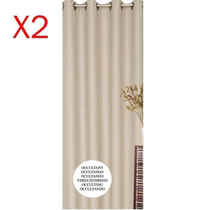 Paire de rideaux occultants ECRU 140x260cm