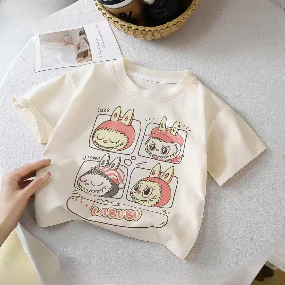 Girl's T-shirt, short sleeved top, animal print casual T-shirt