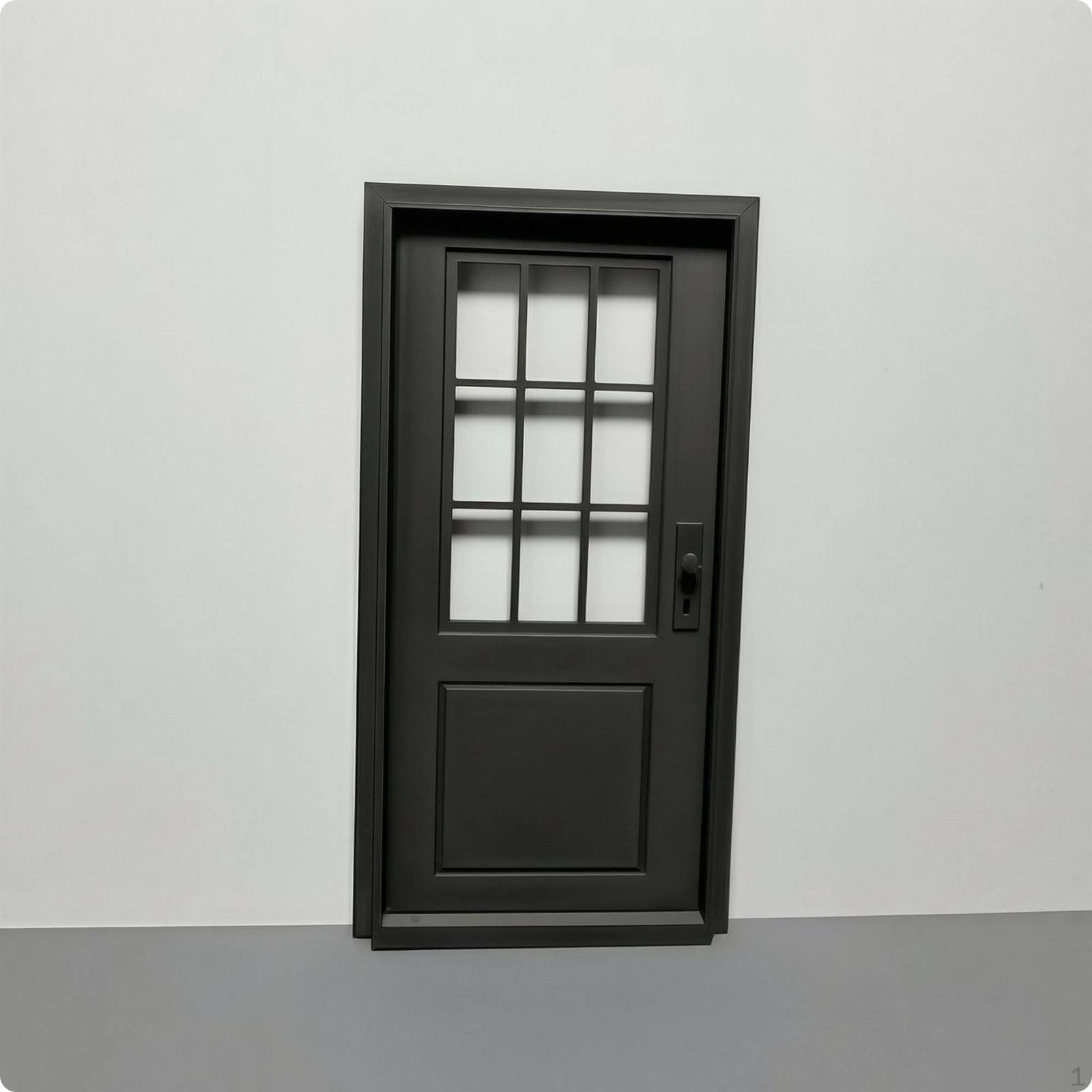 Dollhouse Door Framed Panel Openable DIY Black Hollow