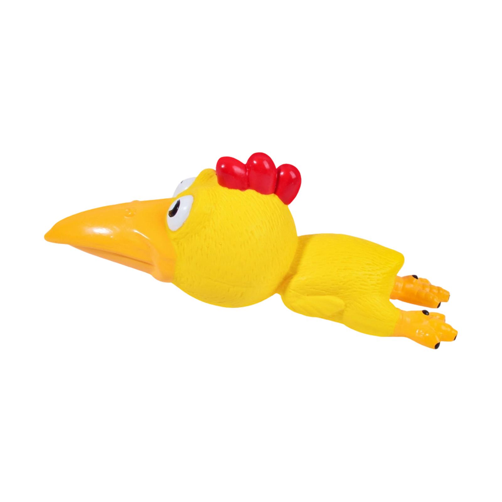 

Durable Latex Squeaky Dog Toy Large Head Bird Shape Interactive Pet Chew Toy for Stress Relief and Playtime Fun One Size жёлтый